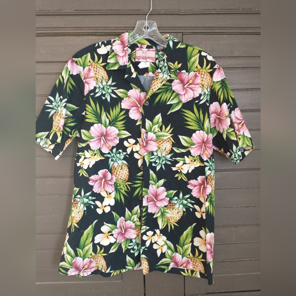 RJC Hawaiian Shirt Men's Size Medium Made in USA